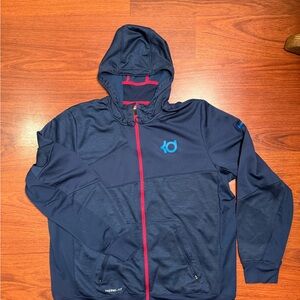 Nike Men’s Therma-Fit Navy and Red Hoodie - XXL